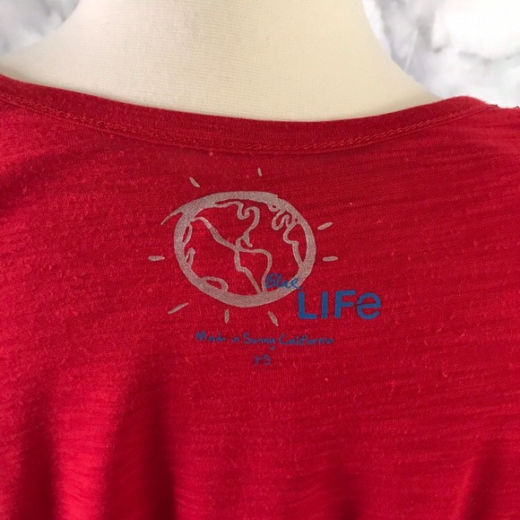 ✨HP✨ Blue Life Cold Shoulder Long Sleeve Tee Top - Picture 5 of 6